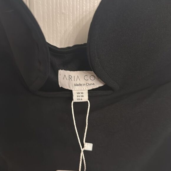 Aria Cove Women's Bandeau Plunge Wire Detail Maxi Strapless Dress Black SZ 6 NWT - Picture 8 of 10